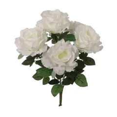 20" Rose Bush w/ 7 Silk Blooms - 2 Pack Lifelike Floral D&eacute;cor