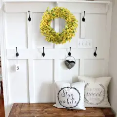 Spring Forsythia Wreath Yellow Flower Wreath Artificial Front Door Wreath with Grapevine Garland Greenery Wreath for Home Indoor Wall Farmhouse Outdoor Garden Office Wall Wedding Decor