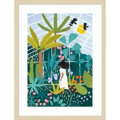 In the Green House by Bea Muller Wood Framed Wall Art Print