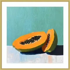 Blue Papaya II by Walker Noble Wood Framed Wall Art Print