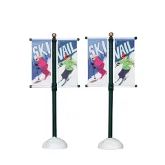 Street Pole Banner (Set Of 2) Lemax Vail Village