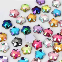 200pcs 3D Gems Flower Shape Flatback Rhinestones - Mixed Color