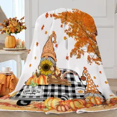 Gnome Fall Throw Blanket 50"x60"
