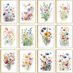 24 Floral Blank Cards and Envelopes, 4x6 Wildflower Blank Note Cards for All Occasions - Sympathy Thank You Condolences Funeral Thinking of You Mother's Day Wedding Graduation, Etc