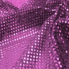 3 mm 1 Yard Sequin Knit Fabric Solid Fuchsia, 50/50 Polyester Nylon, Width 41/42 inches Glamorous Apparel & Costume