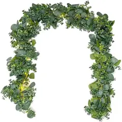 6&rsquo; Artificial Greenery Eucalyptus Garland Silver Dollar Eucalyptus Garland