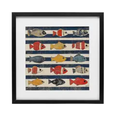 Stupell Industries Nautical Fish Assortment Framed Print Under Glass, design by Sara Culpepper