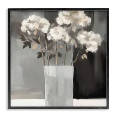 Stupell Industries Vase of Grace on Grey Framed Giclee, design by Mona Grace