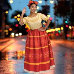 Women&rsquo;s Deluxe Disney Encanto Dolores Madrigal Costume Ankle Length Dress