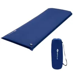 Foam Camping Mattress with Self-Inflation, Waterproof Fabric and Pillow Blue