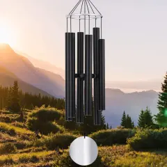Wind Chimes Outdoor Large Deep Tone,36 Inch Large Chimes for Outside Tuned Relaxing Soothing Low Bass,Memorial Windchimes Sympathy for Mom Dad,Black