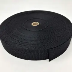Black Polyester Webbing 1 Inch 1.5 Inches 2 Inches 50 Yards Full Roll