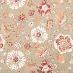 Upholstery Fabric - Coral & Peach,Red & Burgundy Floral Upholstery Fabric 54 Inches"