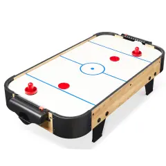 Best Choice Products 40in Air Hockey Arcade Table w/ 100V Motor, Electric Fan, 2 Strikers, 2 Pucks Natural