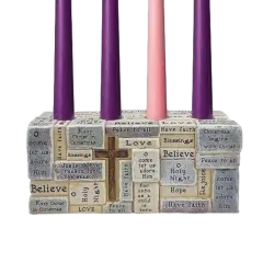 Resin Stone Block Advent Candle Holder