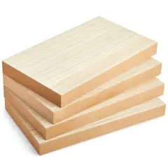 4 Pack Unfinished MDF Wood Blocks for Crafts 6 x 10", Smooth Surface for Crafts, DIY Projects (1 Inch Thick) Brown