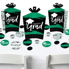 Big Dot of Happiness Green Grad - Best is Yet to Come - 2025 Green Graduation Party Decor and Confetti - Terrific Table Centerpiece Kit - Set of 30