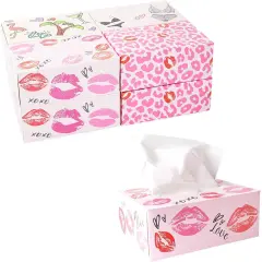 8 Pack Bachelorette Party Facial Tissue Box Set, 3-Ply, 100 Sheets/Box, 800 Sheets Total, Pink