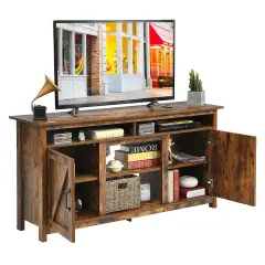 Costway 60''Industrial TV Stand Entertainment Console Center w/ Shelve & Cabinet