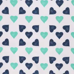 Mook Fabrics Tossed Heartbeat Printed PUL Fabric [60 in. Wide] Green - By The Yard