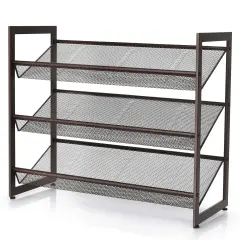 Costway 2-Tier\3-Tier\4-Tier Shoe Rack Adjustable to Flat or Slant Shoe Organizer Holder Stand