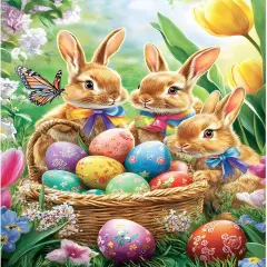Easter Diamond Painting Kits for Adults, 5D Bunny Diamond Art Kits for Beginners, DIY Full Drill Paint with Diamond, Home Wall Decor