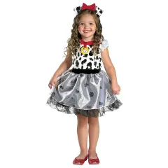 Cute Toddler Girls Dalmatian Halloween Costume with Dress and Headband