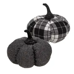 Plush Pumpkin with Chevron and Buffalo Check Patterns &ndash; Medium 2 Asstd.