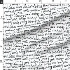 Various Fabrics by the Yard or Fat Quarter Literary English Words Literature Pen Black White Language Custom Printed Fabric by Spoonflower