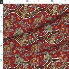 Various Fabrics by the Yard or Fat Quarter Australia Aussie Kangaroo Wombat Custom Printed Fabric by Spoonflower