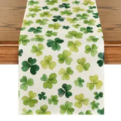Artoid Mode Shamrock St. Patrick's Day Table Runner, Seasonal Spring Lucky Kitchen Dining Table Decoration for Home Party Decor 13 x 72 Inch