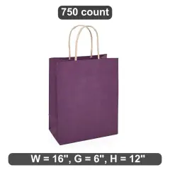 Heavy-Duty Kraft Tinted Color Shopping Bag 16" x 6" x 12"