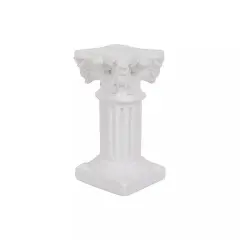 6 White Resin Mini Roman Column Taper CANDLE HOLDERS Set Party Events Supplies