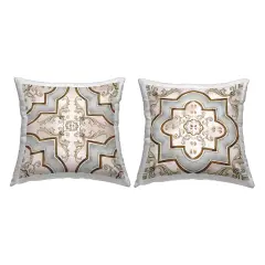 Mosaic Tile Geometrics 2 PC Outdoor Printed Pillow Set Design by Irena Orlov, 18 x 7 x 18