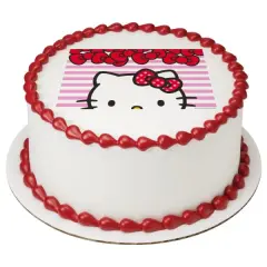 Hello Kitty PhotoCake&reg; Edible Cake Topper Icing Image for 6 inch Round cake or larger