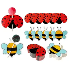 Wrapables Birthday Lollipop Paper Card Candy Holders, Party Supplies, Decorations, Party Favors (100pcs), Ladybugs and Bees