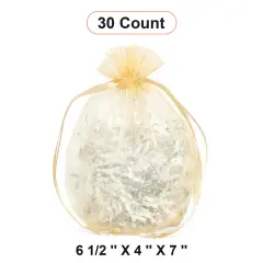 Wide Round Flat Bottom Organza Bags 6 1/2 '' X 4 '' X 7 '' for Party Favors Toffee