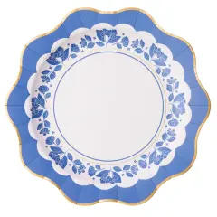BELLE BLUE ELEGANT FLORAL DINNER PLATES