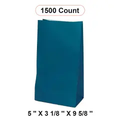 Colored Paper Bags 5'' x 3 1/8'' x 9 5/8'' Large Packs