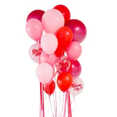 LARGE KISSES BALLOON BUNDLE WITH HELIUM