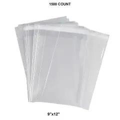 Poly Self-Sealing Bags with Tape Lip 1.2 Mil 9'' x 12''