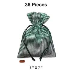 Gingham Green Totes 5'' x 7'' Versatile and Charming