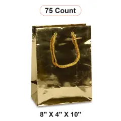 8'' x 4'' x 10'' Metallic Euro Totes for Sophisticated Gifts Gold