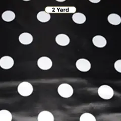 White Black Polka Dot Satin Print Fabric 60" Wide Dull Satin Design Black White Pocodot