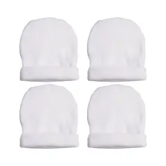 Craft Express 4 Pack Fleece Sublimation Baby Hats &ndash; Soft White Beanie Blanks