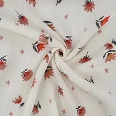 1 Yard Ivory Rayon Crinkle Apparel Fabric, Width 50/52 inches