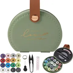 Sewing Kit, Travel Mini Sewing Kits for Adults Suppliers Repair Project Kit Needle Family Sewing Thread Accessories Traveler Beginner Emergency Kids DIY Organizer Plastic(Green sewing kit)