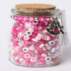 Hold 'em Cowgirl Western Pink Letter Diy Bead Jar