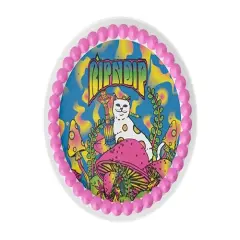 Whimsical Practicality's Rip N Dip Lord Nermal with Shrooms Edible Icing Image Cake Topper