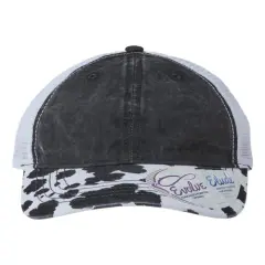 Infinity Her&reg; Women's Printed Visor with Mesh Back Cap Black/ Cow/ White